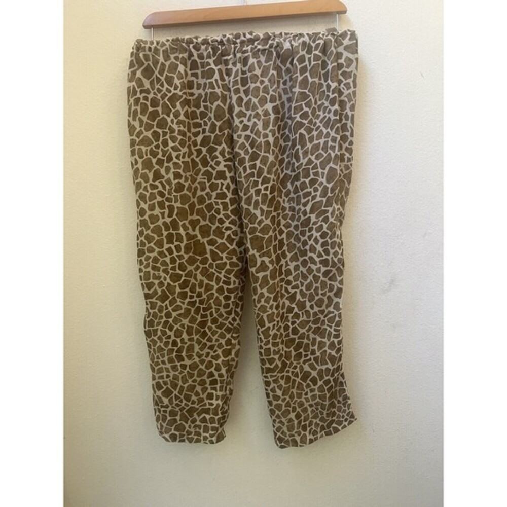 NANETTE NANETTE LEPORE BROWN WHITE ANIMAL PRINT PANTS SIZE 8 (L10)